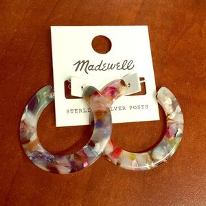 Madewell Multi Color Acetate Hoop Earrings